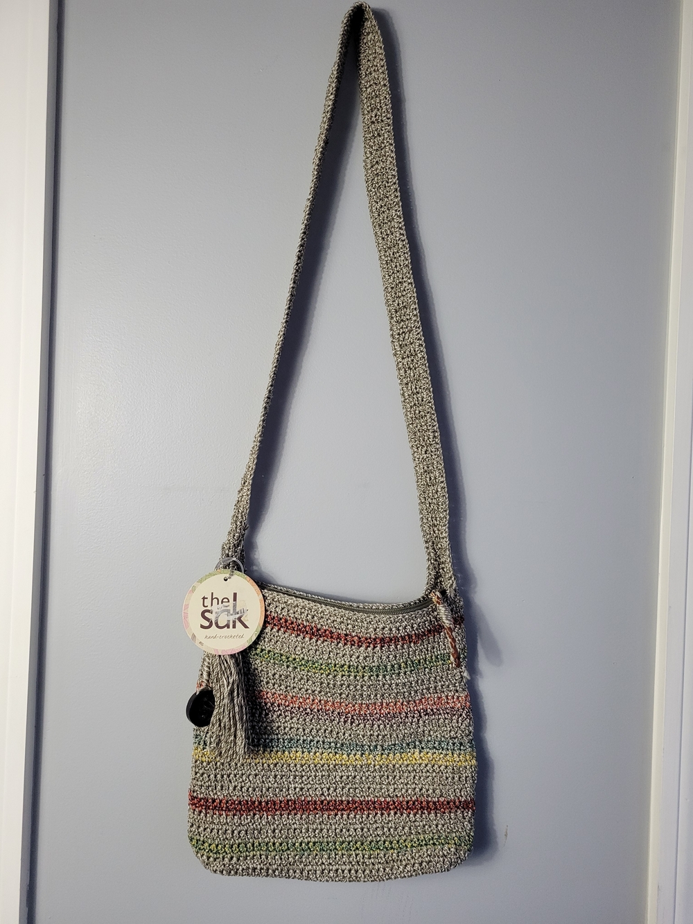 The Sak Multicolor Crochet Crossbody Bag - Gray Base